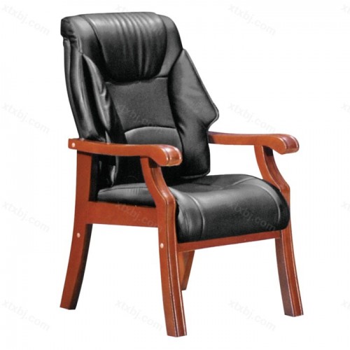实木会议椅皮质培训办公椅11