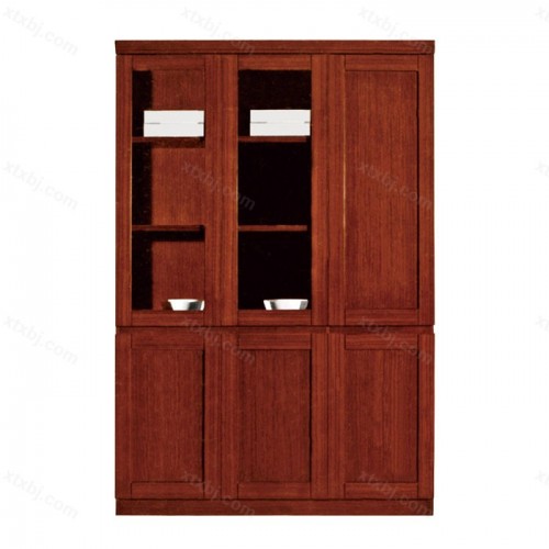 现代办公实木文件柜办公三门书柜16