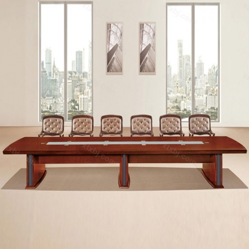 现代办公大型会议桌实木长条桌07