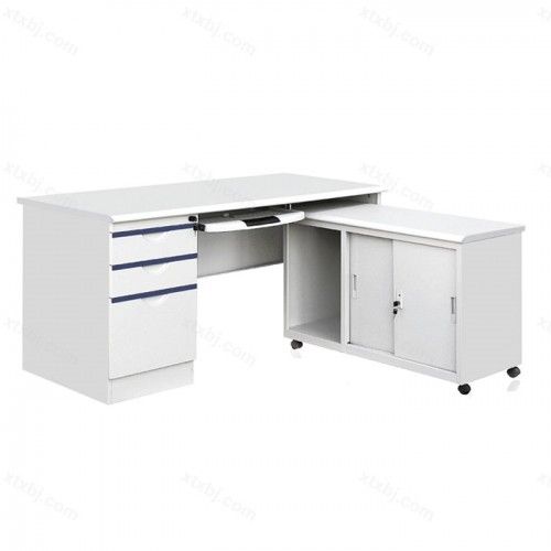 钢制铁皮柜电脑桌 L型办公桌03