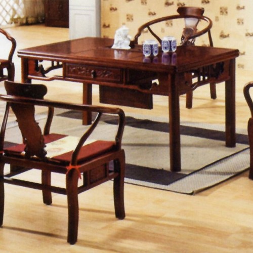 中式功夫像木茶台仿古茶桌椅组合X-010