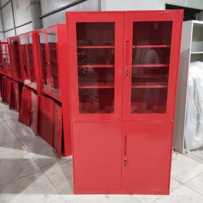 订制薄边上玻璃下铁平开门文件柜档案柜