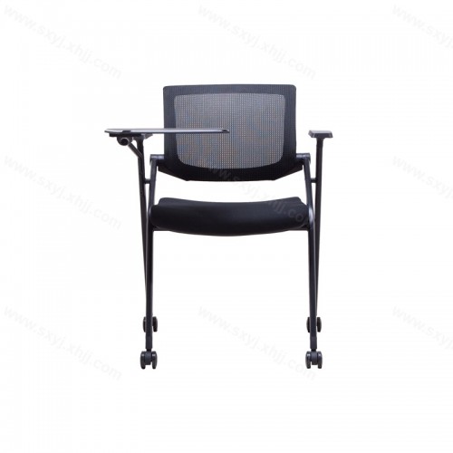 黑色办公椅折叠一体培训桌椅带写字板128