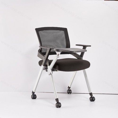 培训会议椅带写字板办公折叠椅透气靠背椅带滑轮YJ-3100B