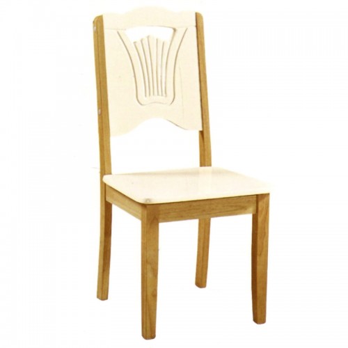 实木地中海餐椅现代简约烤漆象牙白色靠背椅 018