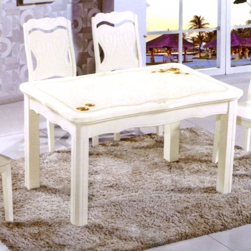 大理石面餐桌椅简约现代小户型长方形实木餐桌  168