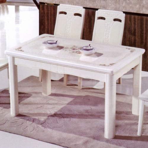 现代简约小户型实木大理石面餐桌椅组合  17-9