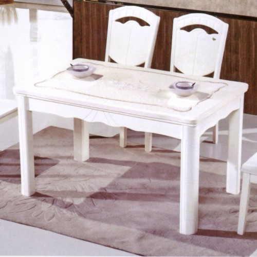 现代简约小户型实木大理石面餐桌椅组合  17-3