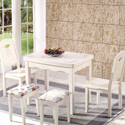 美式折叠餐桌椅组合现代简约家用实木餐桌   01