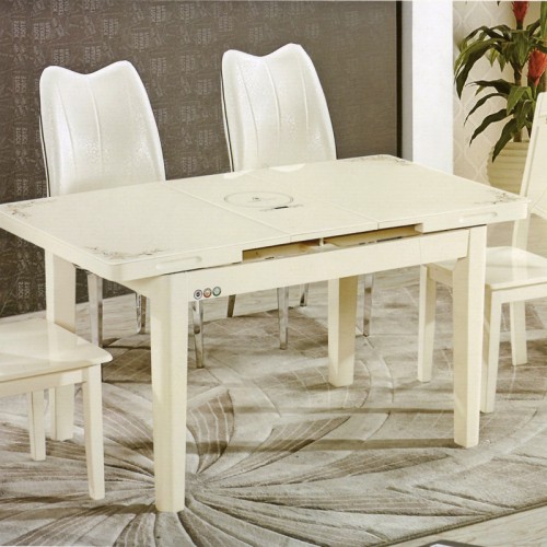 现代简约长方形北欧实木伸缩餐桌椅组合   B-626