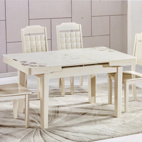 餐桌椅组合现代简约长方形北欧实木伸缩餐桌  03