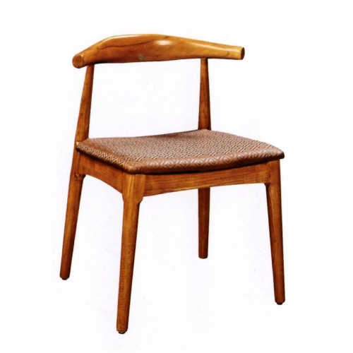 美式实木餐椅牛角椅舒适休闲靠背椅   067