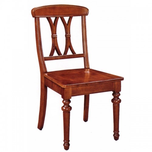 美式复古实木餐椅休闲靠背椅   双叉