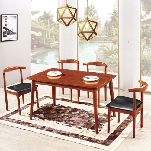 北欧橡胶木餐桌椅组合现代简约小户型长方形餐桌  119