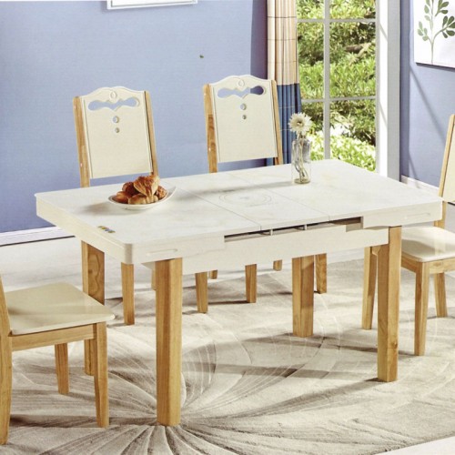 简约现代家用实木折叠伸缩餐桌餐椅组合   B-626-3