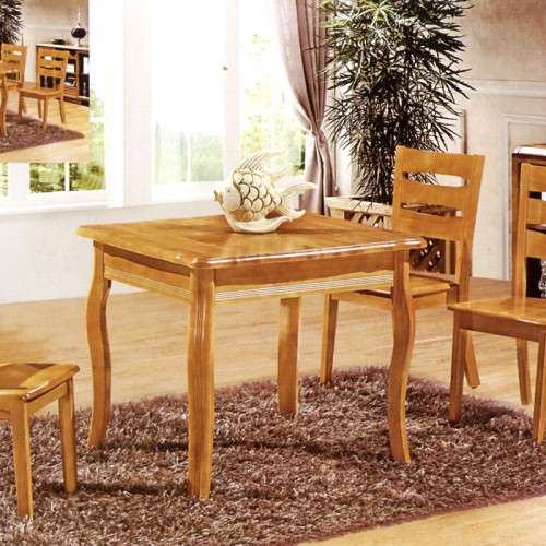 现代简约实木长方形餐桌椅组合 086