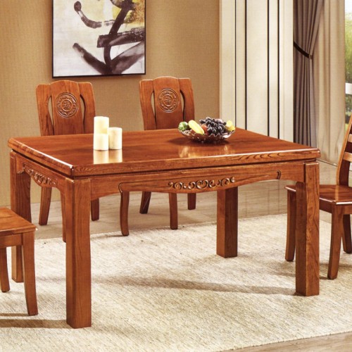 新中式简约实木长方形餐桌餐椅组合     115A