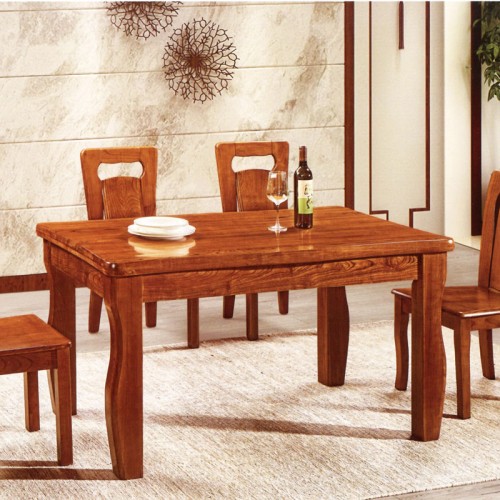 简约实木长方形餐桌餐椅组合     114A
