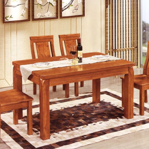 现代中式实木长方形餐桌餐椅组合     C-084