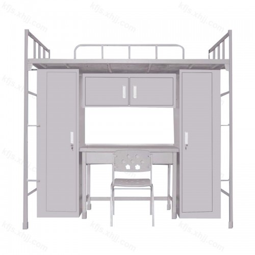 钢制公寓床上床下桌带书桌衣柜多功能高架床    10