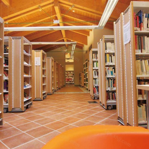 钢制书架学校图书馆阅览室书店多层书架带脚轮      SJ-05