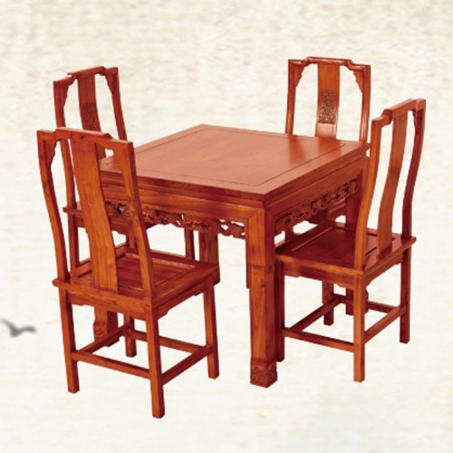 明清仿古小方仙桌榆木餐桌椅组合  DK-117