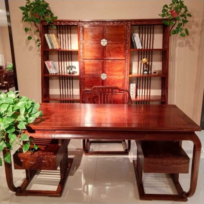 仙艺堂新中式红木书桌书柜