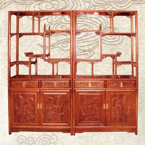 中式榆木葫芦博古架展示柜书架   DK-092