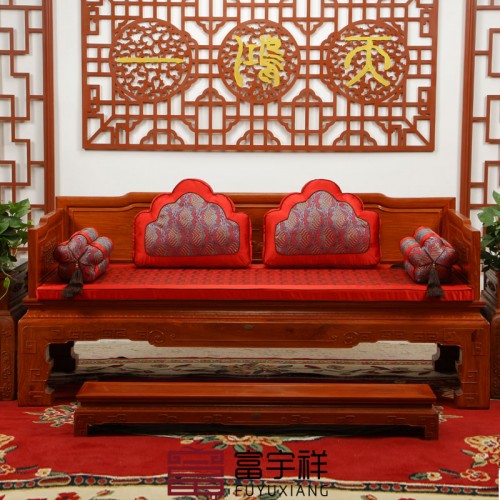 中式古典罗汉床垫方枕真丝扶手枕FYX-Z006