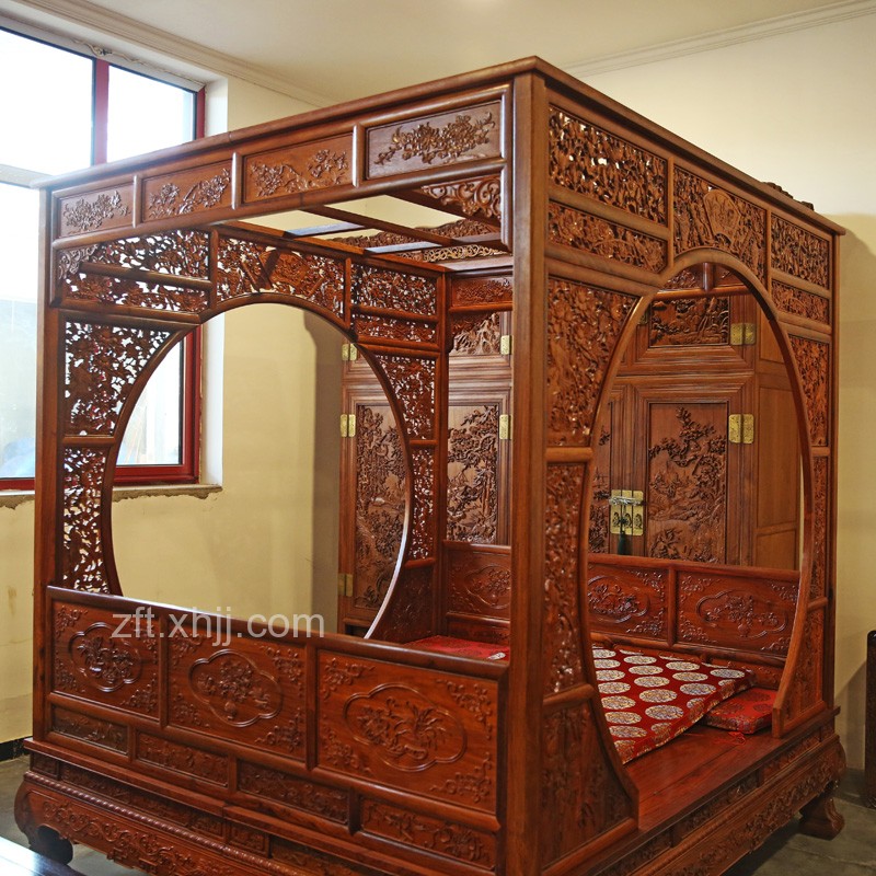 仿古家具明清卧室双人床04