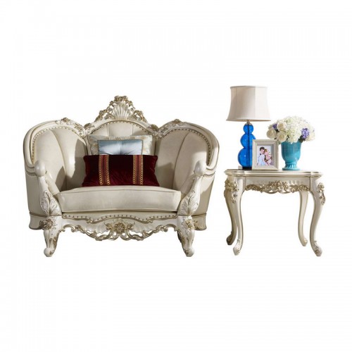 法式客厅香槟色皮艺沙发角几1607