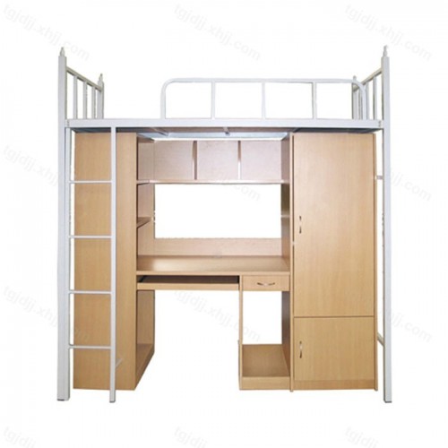 多功能寝室带衣柜高架床12