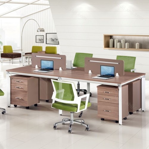 工作位职员电脑桌椅组合钢架桌简约现代屏风卡座49