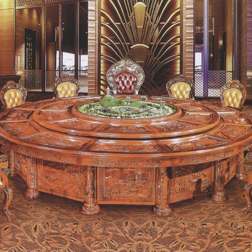 新中式大圆桌饭店酒店餐桌65