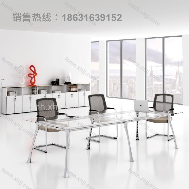 简约时尚玻璃会议桌06