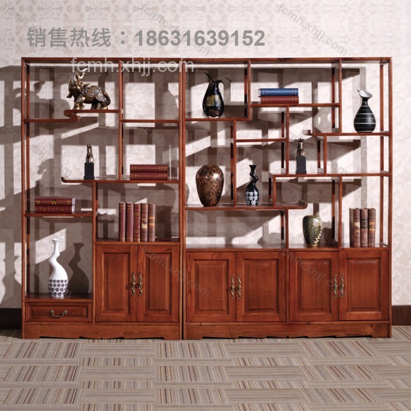 实木新中式博古架多宝阁04