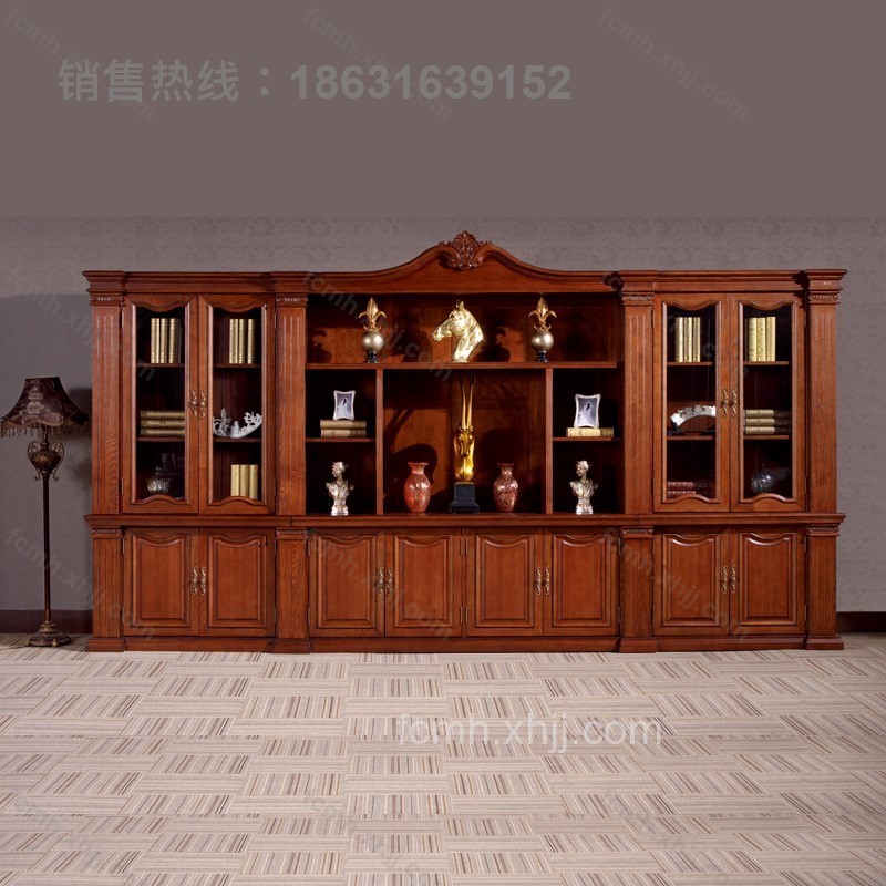 高档办公实木书柜展示柜06