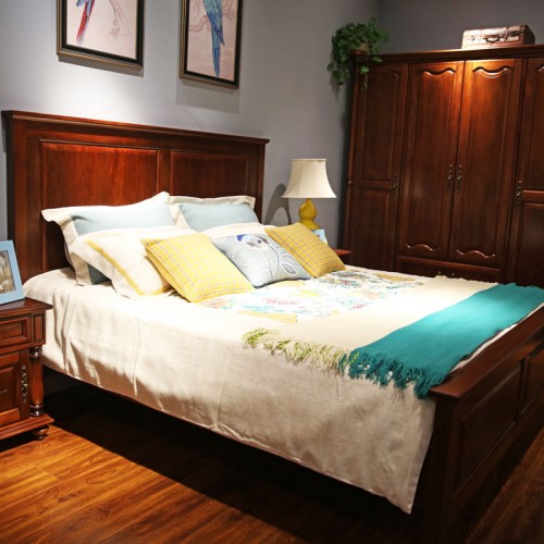 美式实木床卧室双人床11