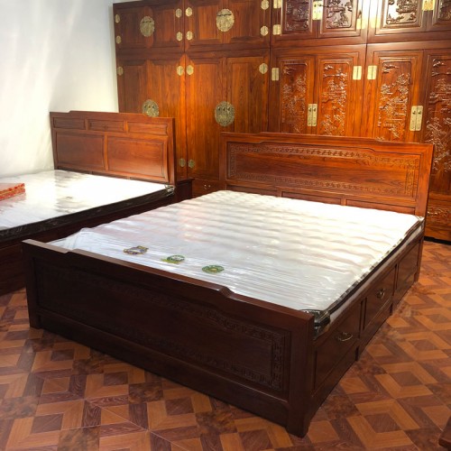 古典中式实木衣柜床板组合 07