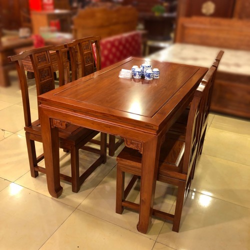 餐厅榆木中式餐桌餐椅01