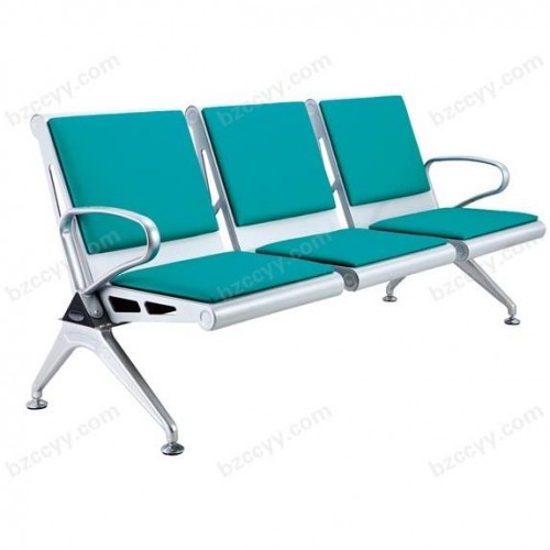 Waiting Chair Made By Punched and Chromeplated Steel Plate with Super Leather Surface E12
