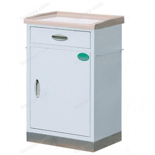 Steel Plastic-Spray Bedside Table with ABS Top and Stainless Steel Skirt   D61