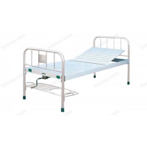Single-Rocker Bed with Stainless Steel Bed Head and Steel Plate Strip Surface   A46