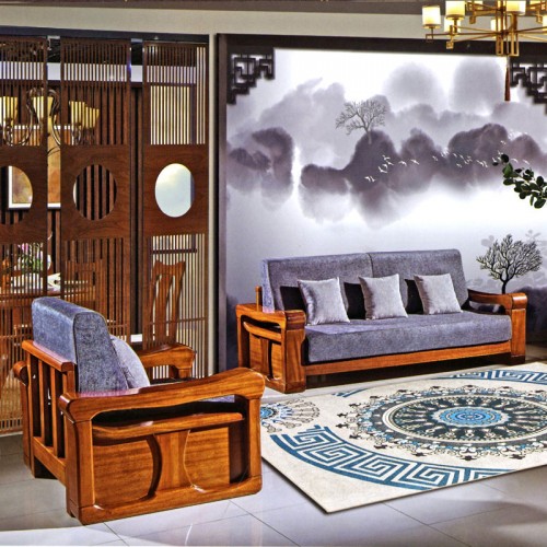 新中式古典沙发胡桃木沙发15