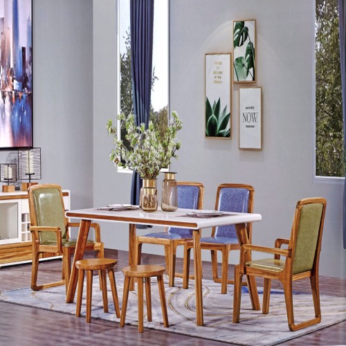省空间创意长方形实木餐桌餐椅C-77