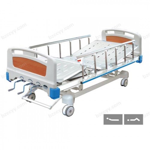 Central Controlled Manual 3-Rocker Nursing Bed with ABS Bed Head A27