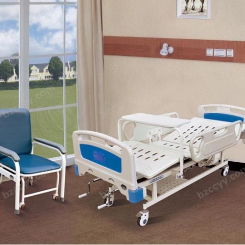 Manual 2-Rocker Nursing Bed with ABS Bed Head and Truckles A23