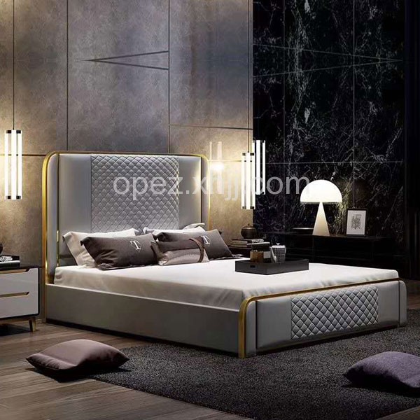 后现代轻奢皮床 软床可定做尺寸 01_产品图片_欧派e族