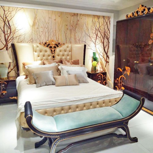 新古典卧室家具 奢华法式真皮1.8米双人床1801