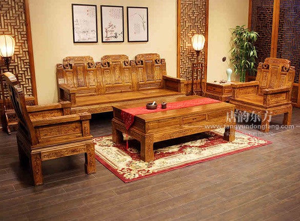 新中式古典实木沙发 TYSF-007